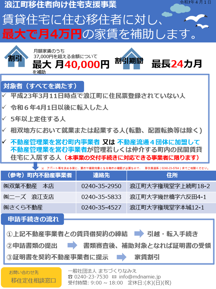 移住者向け住宅支援補助金