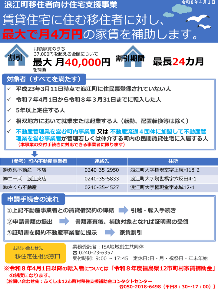 移住者向け住宅支援補助金